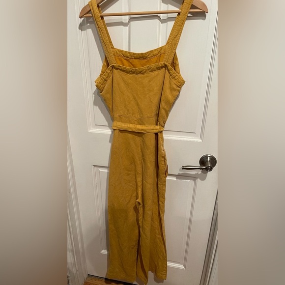 C&C California Linen Blend Mustard Yellow Jumpsuit - Picture 4 of 5